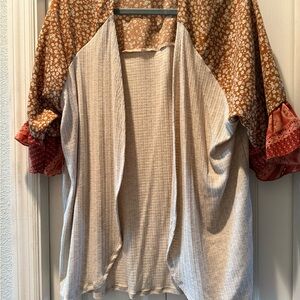 Women's Multicolor Open-Front Sweater